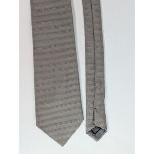 Bagliani 100% Silk Tie Made In Italy Light Gray With Stripe
